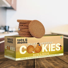 Load image into Gallery viewer, Cookies | Millet &amp; Jaggery | Nuts &amp; Seeds | 150g - Tots and Moms - BeNative Ventures Pvt. Ltd
