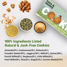 Load image into Gallery viewer, Cookies | Millet &amp; Jaggery | Sweet &amp; Savoury | 150g - Tots and Moms - BeNative Ventures Pvt. Ltd
