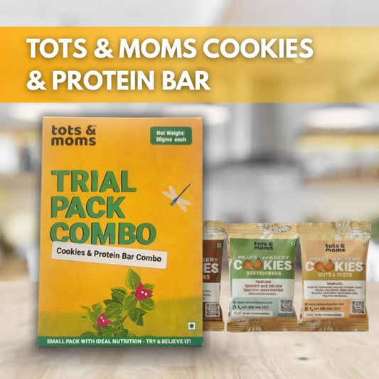 Cookies & Protein Bar Trial Pack Combo | Ready to Eat Snacks - Tots and Moms - BeNative Ventures Pvt. Ltd