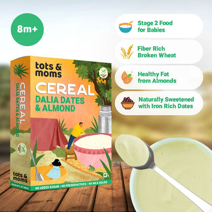 Dalia Dates & Almonds Instant Cereal | 200g - Tots and Moms - BeNative Ventures Pvt. Ltd