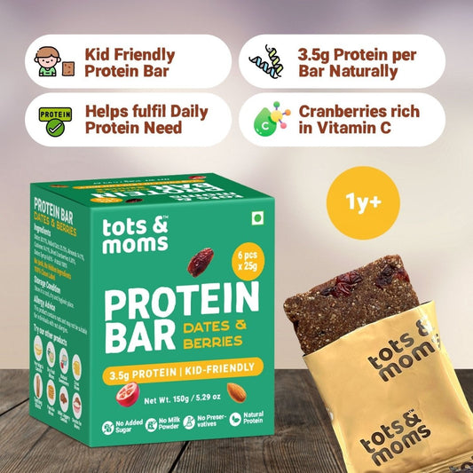 Dates & Berries Protein Bar | Healthy Snack | Kids Friendly | 150g - Tots and Moms - BeNative Ventures Pvt. Ltd