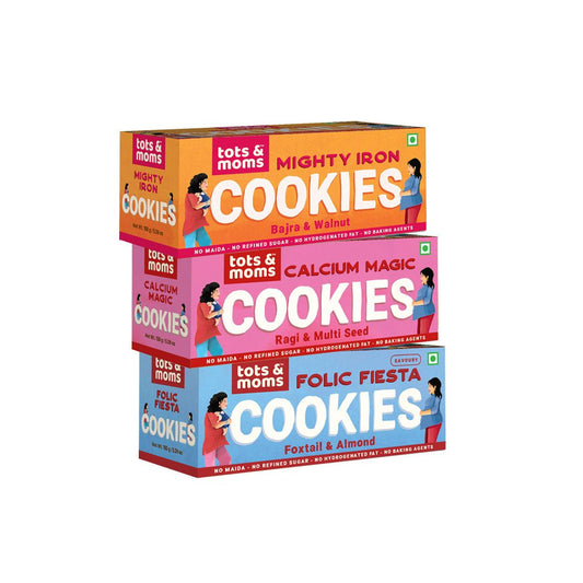 Healthy & Nutritional Mom Cookies - Pack of 3 - Tots and Moms - BeNative Ventures Pvt. Ltd