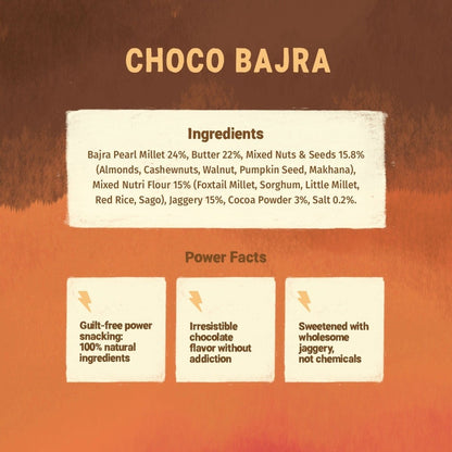 Healthy & Nutritious Millet & Jaggery Cookies | Choco Bajra for Kids & Adults 150g - Pack of 2 - Tots and Moms - BeNative Ventures Pvt. Ltd