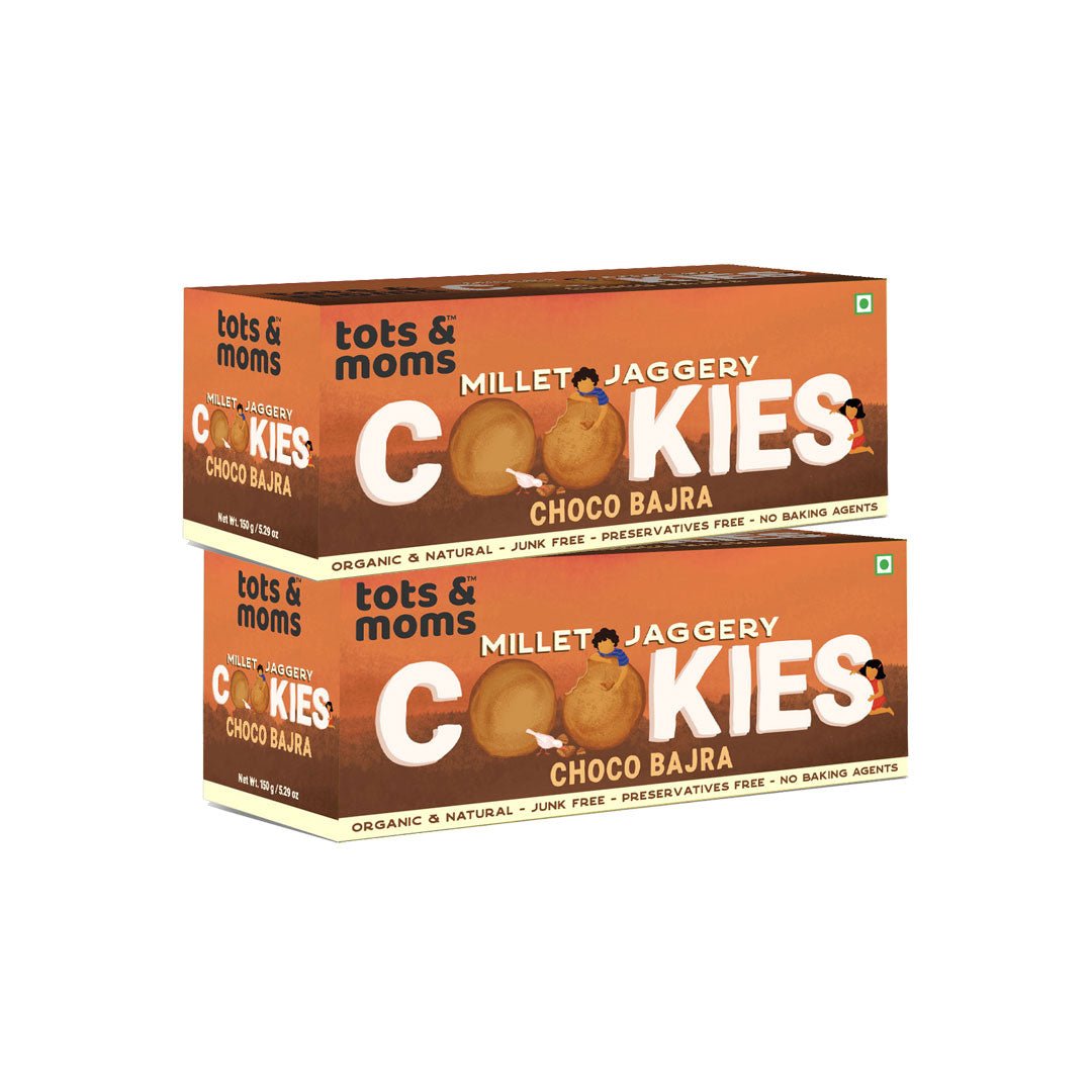 Healthy & Nutritious Millet & Jaggery Cookies | Choco Bajra for Kids & Adults 150g - Pack of 2 - Tots and Moms - BeNative Ventures Pvt. Ltd