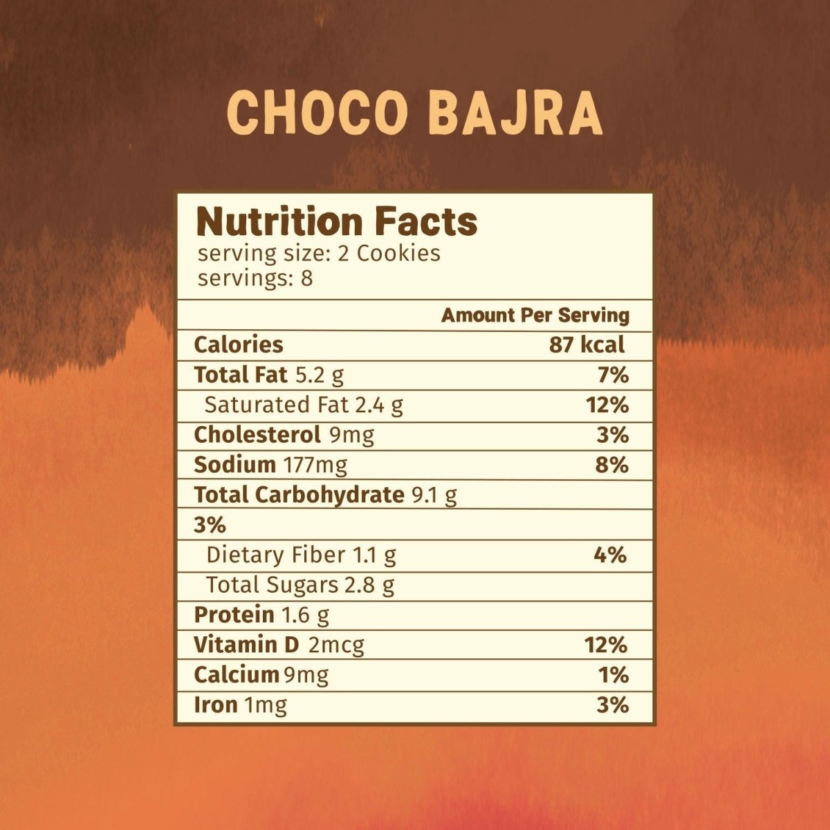 Healthy & Nutritious Millet & Jaggery Cookies | Choco Bajra for Kids & Adults 150g - Pack of 2 - Tots and Moms - BeNative Ventures Pvt. Ltd
