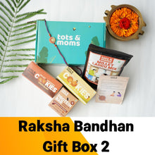 Load image into Gallery viewer, Healthy Raksha Bandhan Small Gift Hamper with Rakhi | Sugar-Free Treats &amp; Snacks - Tots and Moms - BeNative Ventures Pvt. Ltd
