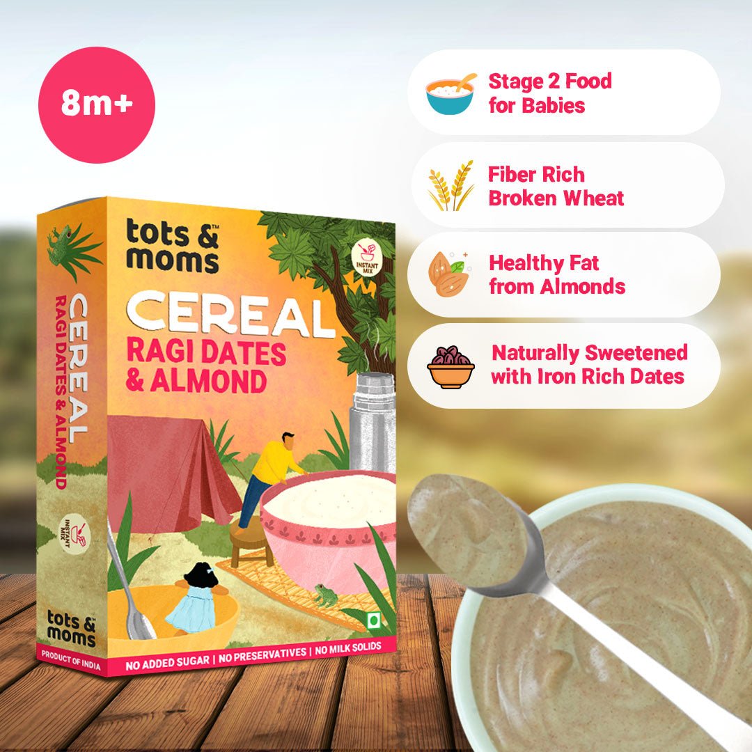 Instant Ragi Dates & Almonds Cereal | 200g - Tots and Moms - BeNative Ventures Pvt. Ltd