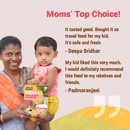 Instant Ragi Dates & Almonds Cereal | 200g - Tots and Moms - BeNative Ventures Pvt. Ltd