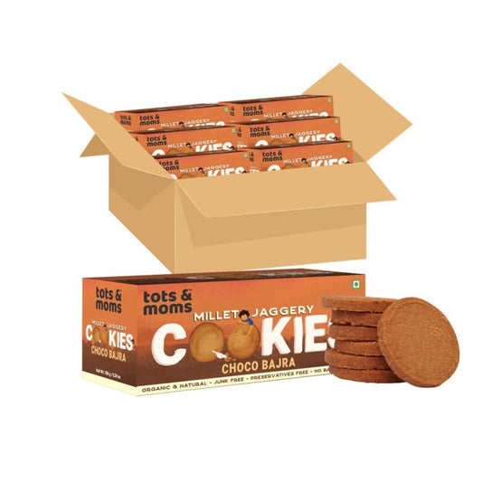 Millet & Jaggery Cookies - Choco Bajra | Pack of 6 - Tots and Moms - BeNative Ventures Pvt. Ltd