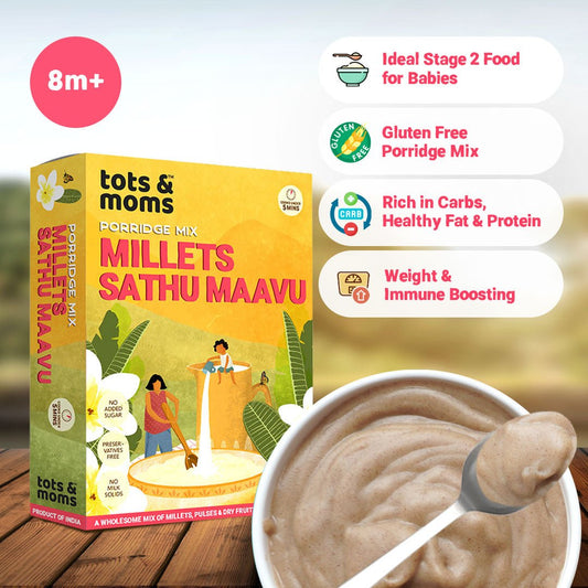 Millets Sathu Maavu | Multigrain Health Mix | 200g - Tots and Moms - BeNative Ventures Pvt. Ltd