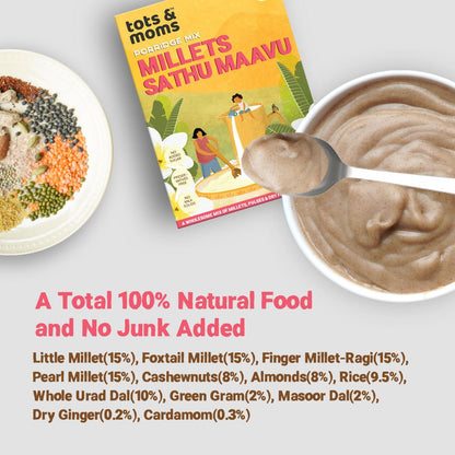 Millets Sathu Maavu | Multigrain Health Mix | 200g - Tots and Moms - BeNative Ventures Pvt. Ltd