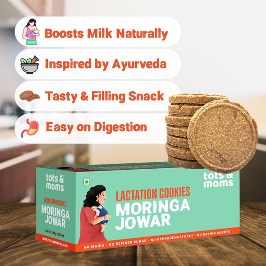 Moringa Jowar Lactation Cookies for New Moms | 150g - Tots and Moms - BeNative Ventures Pvt. Ltd