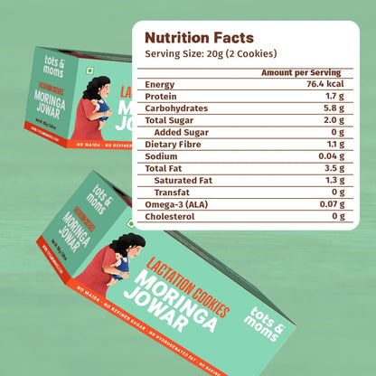 Moringa Jowar Lactation Cookies for New Moms | 150g - Tots and Moms - BeNative Ventures Pvt. Ltd