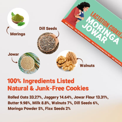 Moringa Jowar Lactation Cookies for New Moms | 150g - Tots and Moms - BeNative Ventures Pvt. Ltd