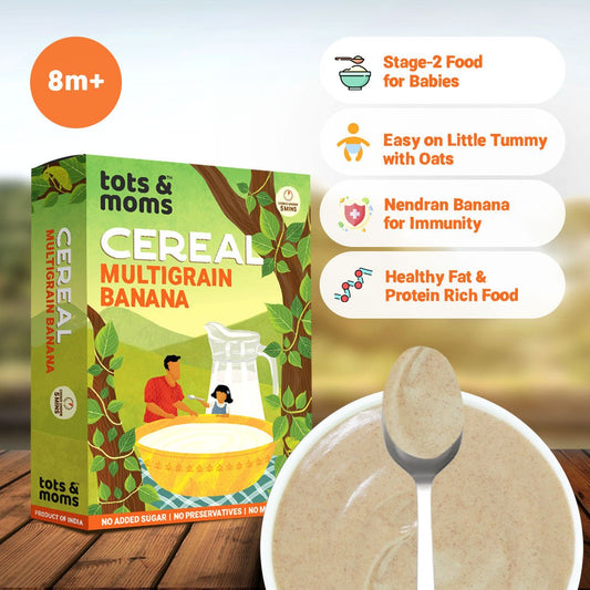 Multigrain Banana Cereal | 200g - Tots and Moms - BeNative Ventures Pvt. Ltd