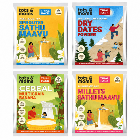 Multigrain Cereal Trial Pack Combo | 4 Packs - Tots and Moms - BeNative Ventures Pvt. Ltd