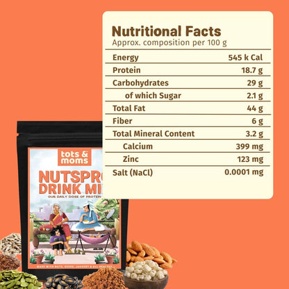 Nutspro with Jaggery Drink Mix | 200g - Tots and Moms - BeNative Ventures Pvt. Ltd