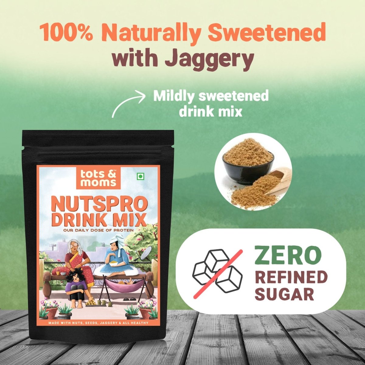 Nutspro with Jaggery Drink Mix | 200g - Tots and Moms - BeNative Ventures Pvt. Ltd