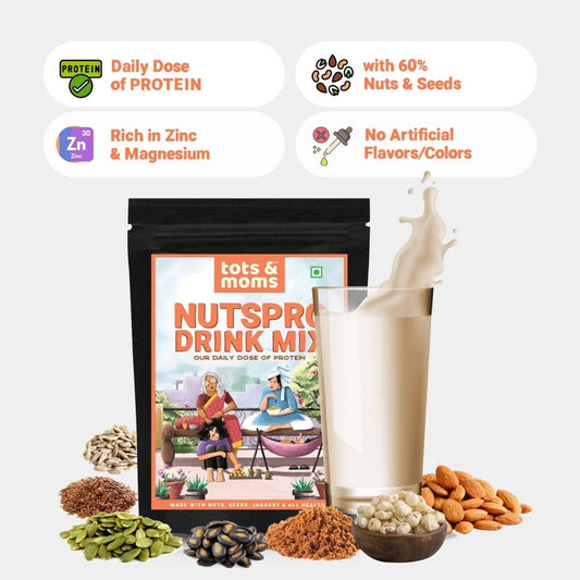 Nutspro with Jaggery Drink Mix | 200g - Tots and Moms - BeNative Ventures Pvt. Ltd