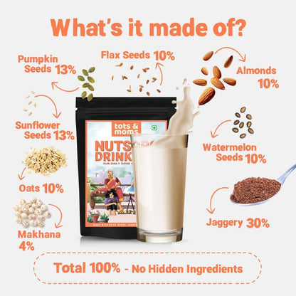 Nutspro with Jaggery Drink Mix | 200g - Tots and Moms - BeNative Ventures Pvt. Ltd