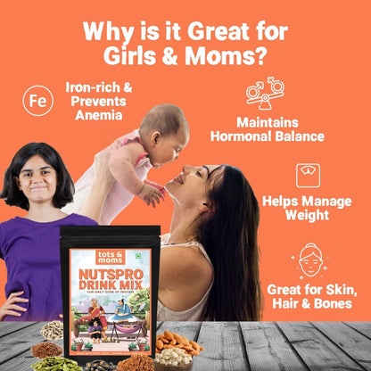Nutspro with Jaggery Drink Mix | 200g - Tots and Moms - BeNative Ventures Pvt. Ltd