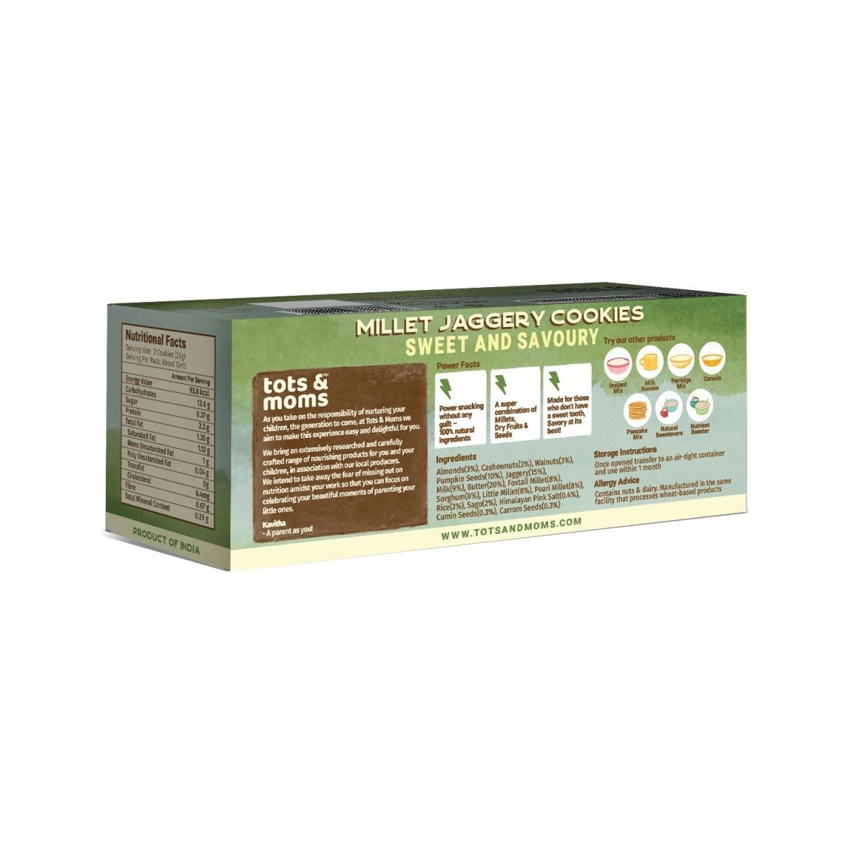 Pack 4 Kids Cookies | Healthy Snacking Option - Tots and Moms - BeNative Ventures Pvt. Ltd