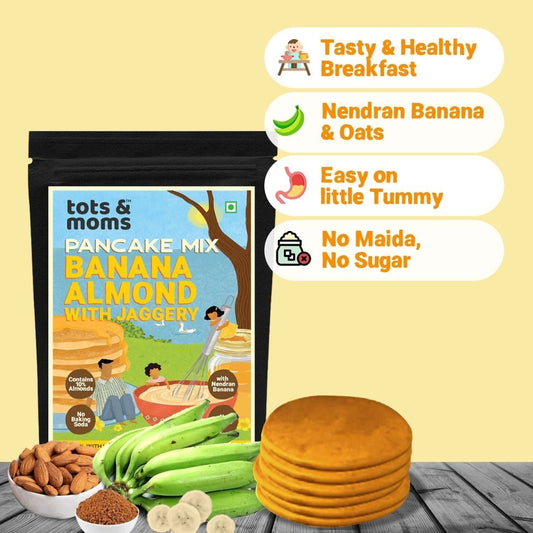 Pancake Mix | Banana Almond Pancake with Jaggery | 250g - Tots and Moms - BeNative Ventures Pvt. Ltd