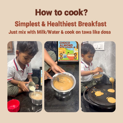 Pancake Mix | Choco Almond Pancake with Jaggery | 250g - Tots and Moms - BeNative Ventures Pvt. Ltd