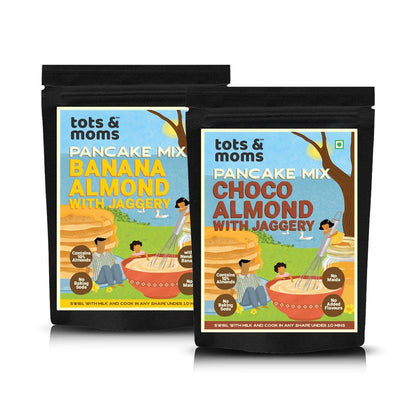 Pancake Mixes Combo | Choco Almond with Jaggery | Banana Almond with Jaggery - Tots and Moms - BeNative Ventures Pvt. Ltd