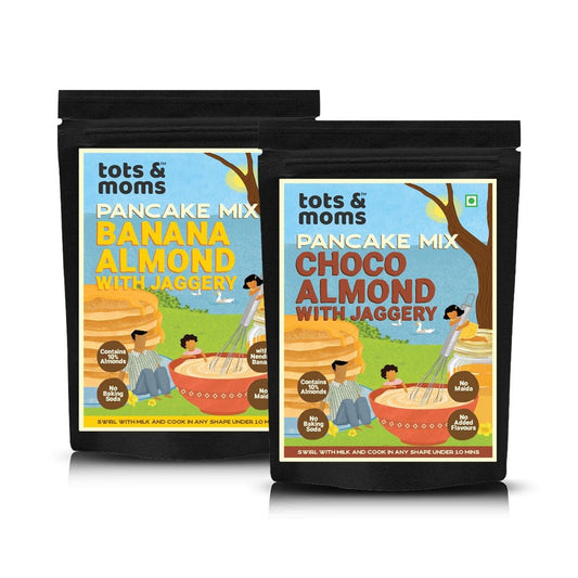 Pancake Mixes Combo | Choco Almond with Jaggery | Banana Almond with Jaggery - Tots and Moms - BeNative Ventures Pvt. Ltd