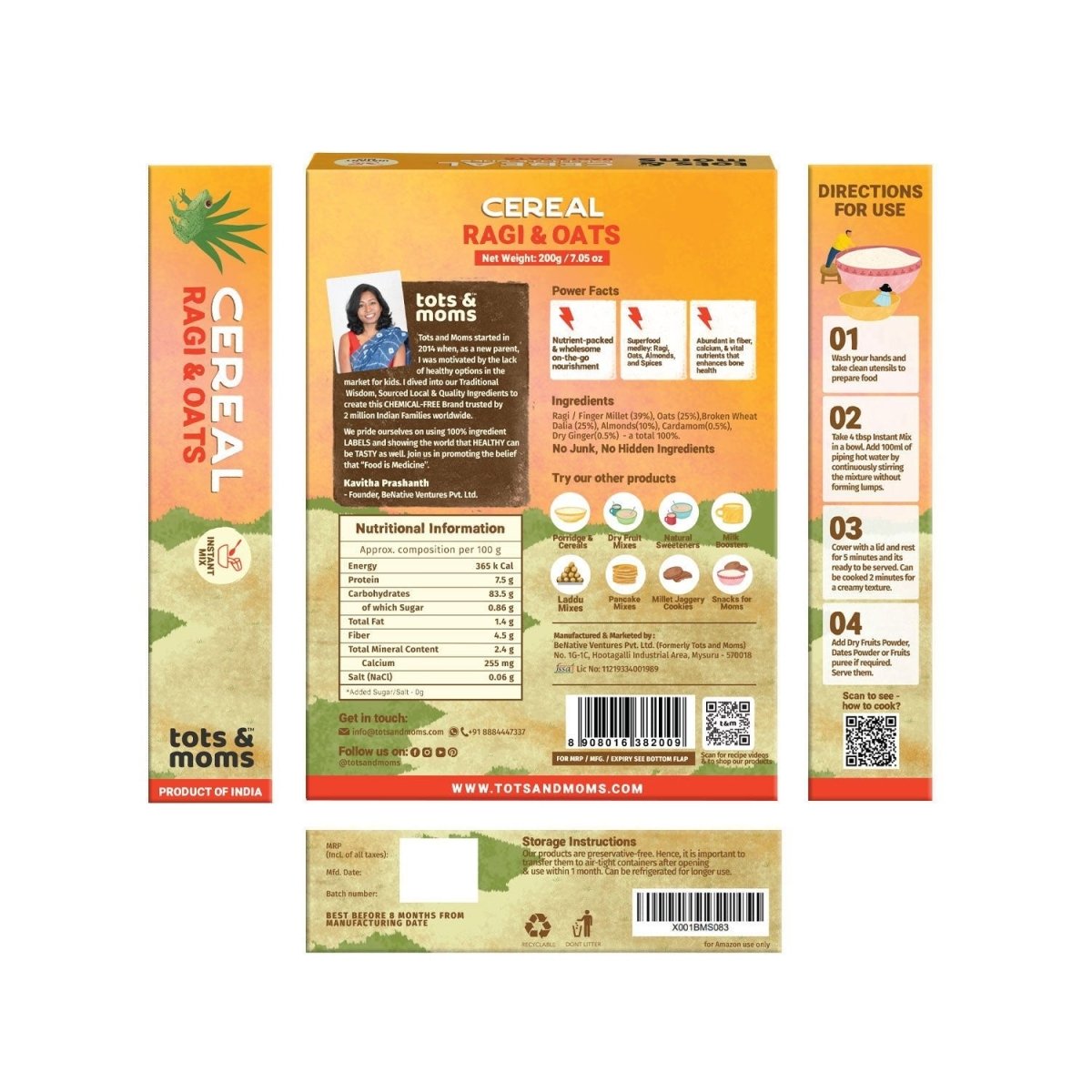 Ragi Cereals Combo - Pack Of 3 - Tots and Moms - BeNative Ventures Pvt. Ltd