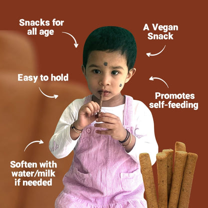 Ragi & Sesame Teething Sticks | Healthy Snack for Babies & All Ages | 150g - Tots and Moms - BeNative Ventures Pvt. Ltd