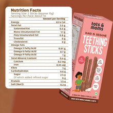 Load image into Gallery viewer, Ragi &amp; Sesame Teething Sticks | Healthy Snack for Babies &amp; All Ages | 150g - Tots and Moms - BeNative Ventures Pvt. Ltd
