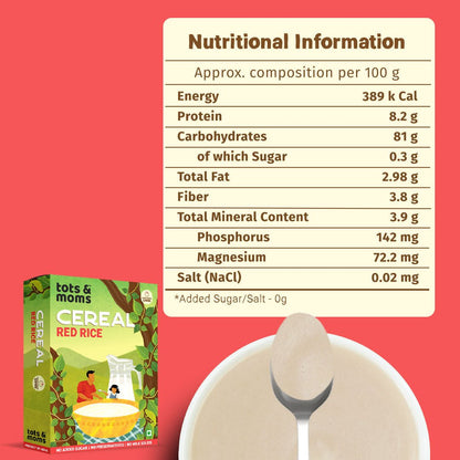 Red Rice Cereal - First Food | 200g - Tots and Moms - BeNative Ventures Pvt. Ltd