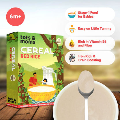 Red Rice Cereal - First Food | 200g - Tots and Moms - BeNative Ventures Pvt. Ltd