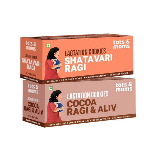 Shatavari Ragi | Cocoa Ragi & Aliv | Lactation Cookies for New Moms | 150g Each - Tots and Moms - BeNative Ventures Pvt. Ltd