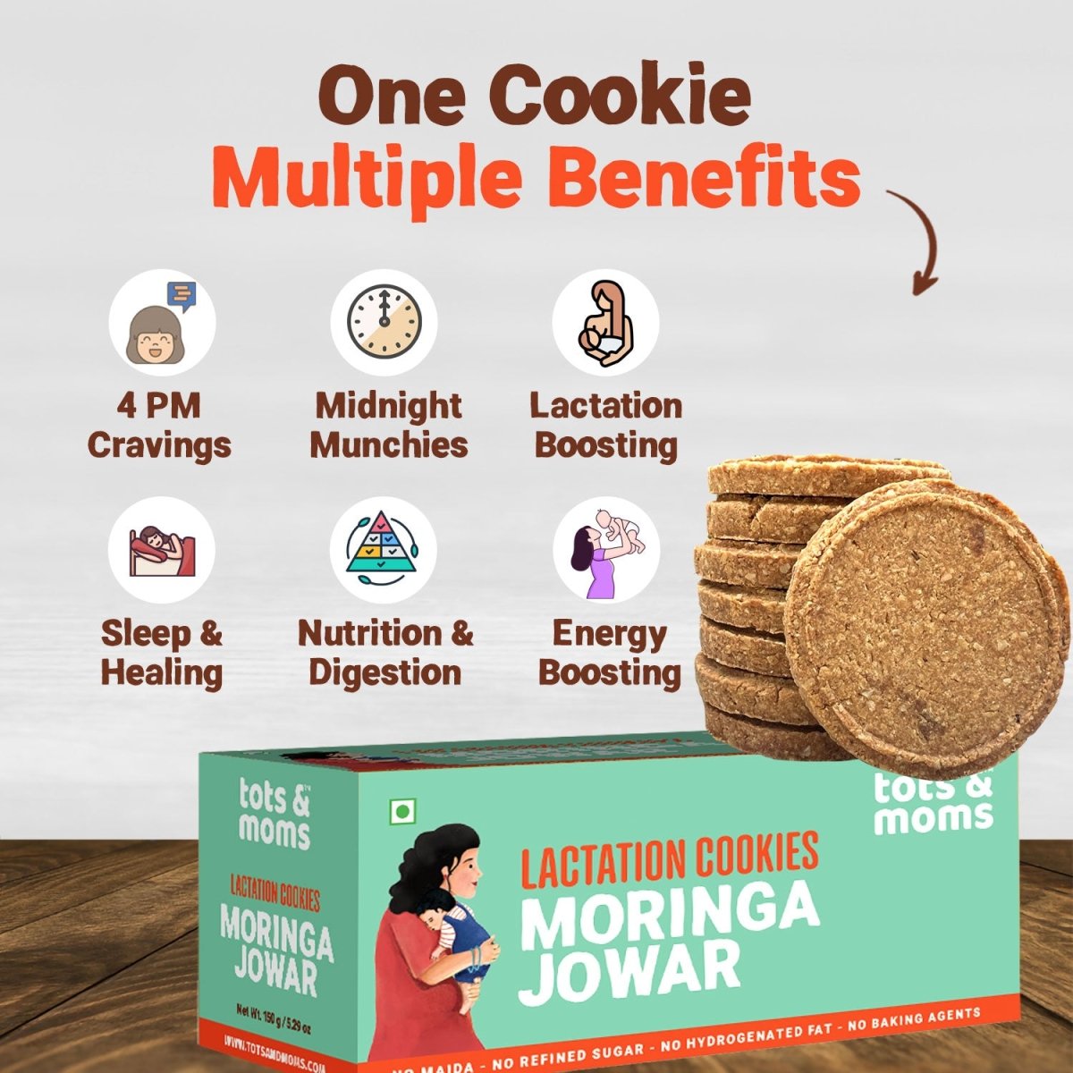 Shatavari Ragi | Moringa & Jowar | Cocoa Ragi & Aliv | Lactation Cookies for New Moms | 150g Each - Tots and Moms - BeNative Ventures Pvt. Ltd