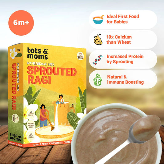 Sprouted Ragi Powder | 200g - Tots and Moms - BeNative Ventures Pvt. Ltd