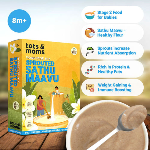 Sprouted Sathu Maavu | Multigrain Health Mix | 200g - Tots and Moms - BeNative Ventures Pvt. Ltd