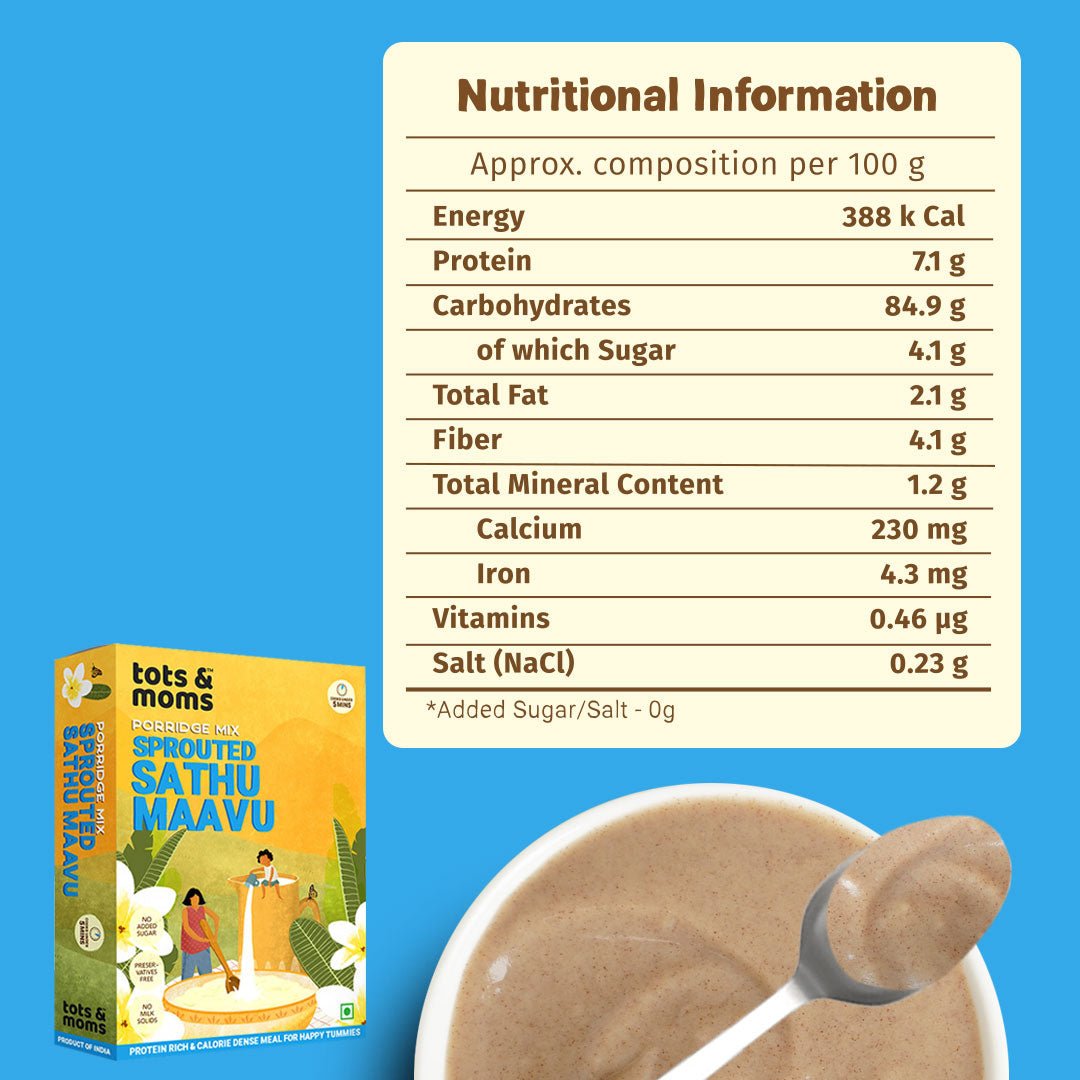 Sprouted Sathu Maavu - Pack of 3 - Tots and Moms - BeNative Ventures Pvt. Ltd