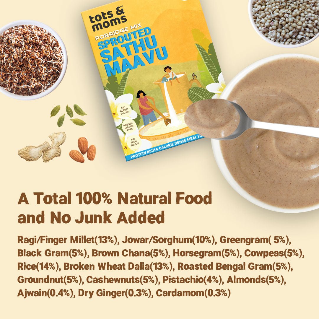 Sprouted Sathu Maavu - Pack of 3 - Tots and Moms - BeNative Ventures Pvt. Ltd