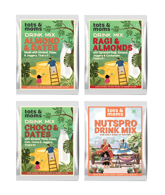 Trial Pack - Drink Mixes Combo 4 Packs - Tots and Moms - BeNative Ventures Pvt. Ltd