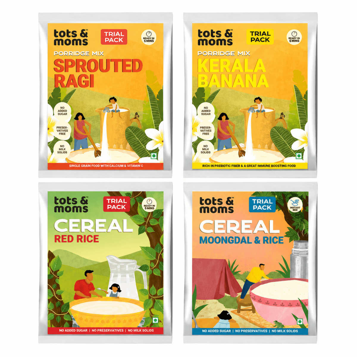 Trial Pack - First Foods Combo 4 Packs - Tots and Moms - BeNative Ventures Pvt. Ltd