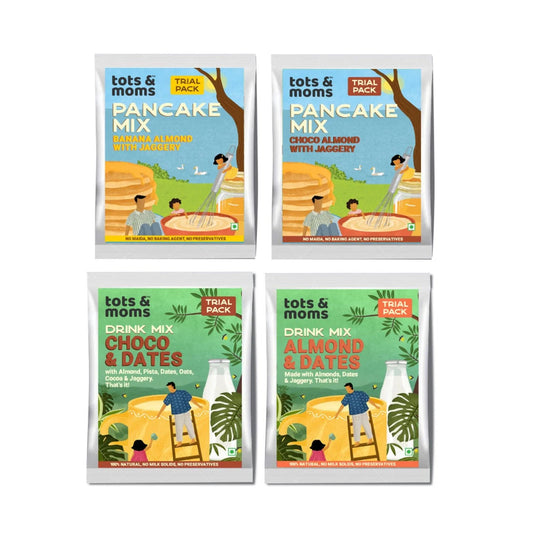 Trial Pack - Pancake and Drink Mix Combo 4 Packs - Tots and Moms - BeNative Ventures Pvt. Ltd