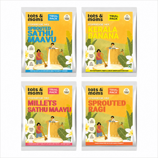 Trial Pack - Porridges Combo | Pack of 4 - Tots and Moms - BeNative Ventures Pvt. Ltd
