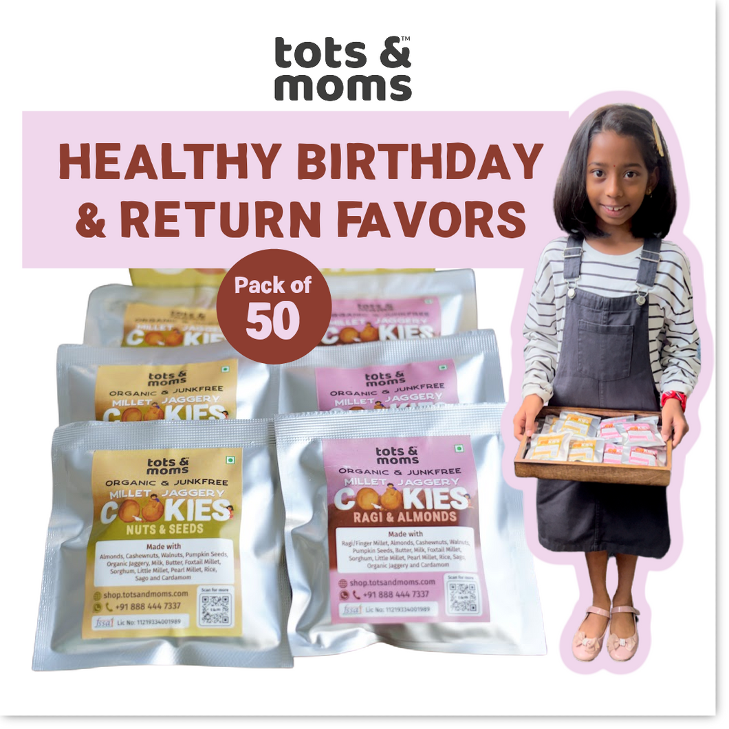Healthy Birthday & Return Favors - Pack of 50 - 100 cookies