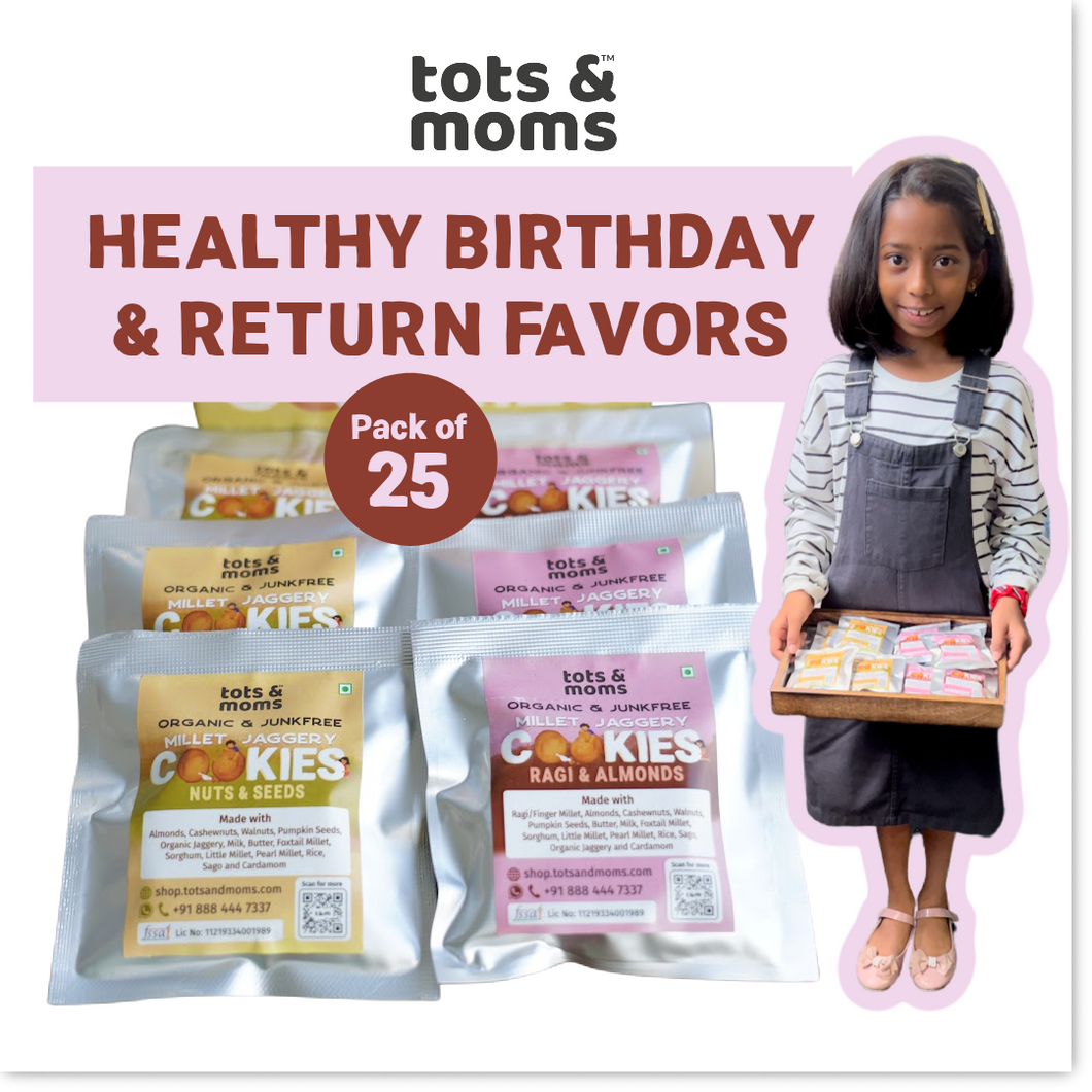 Healthy Birthday & Return Favors - Pack of 25 - 50 cookies