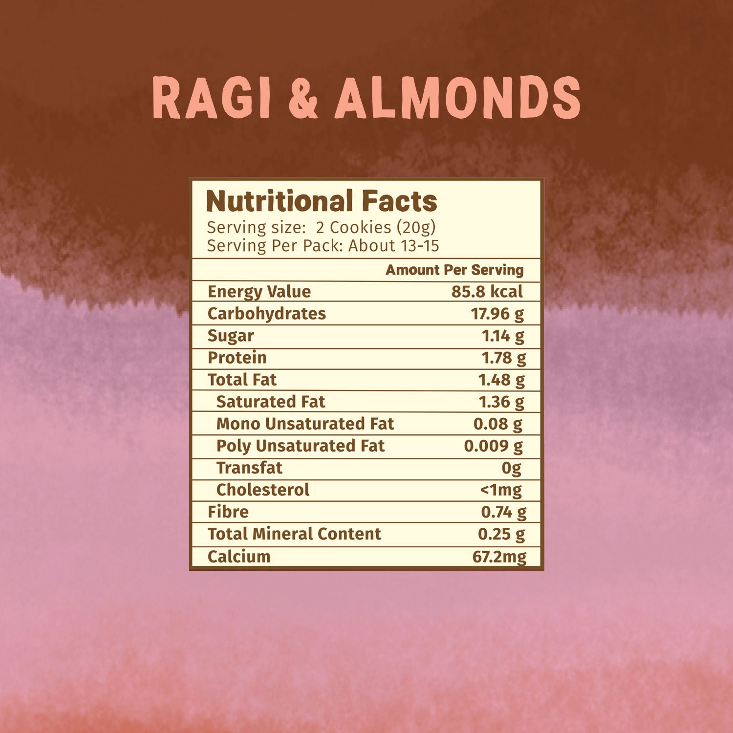 Healthy & Nutritional  Millet & Jaggery Cookies | Ragi & Almonds | Pack of 3
