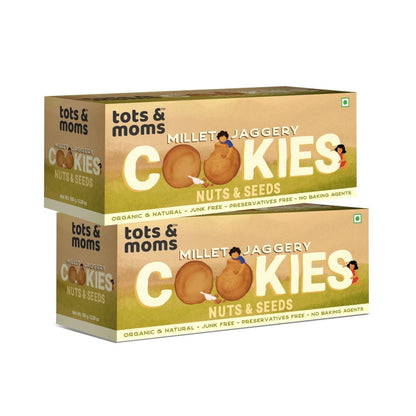 Healthy & Nutritional Millet & Jaggery Cookies | Nuts & Seeds | Pack of 2 - Tots and Moms - BeNative Ventures Pvt. Ltd