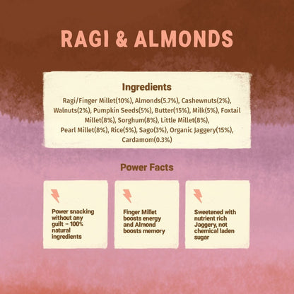 Healthy & Nutritional Millet & Jaggery Cookies | Ragi & Almonds | Pack of 2 - Tots and Moms - BeNative Ventures Pvt. Ltd